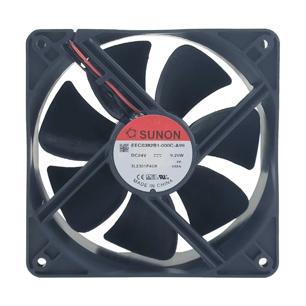 EEC0382B1-000C-A99 DC24V 0.38A 120×120×38mm Axial Flow Fan Industrial Chassis Cabinet Cooling Exhaust Replacement Fan