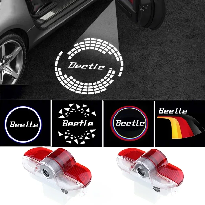 Car Door Welcome Shadow Lights for Volkswagen Beetle 2006-2018 2017 2015 Laser Shadow Projector Ghost Courtesy Lamps Accessories