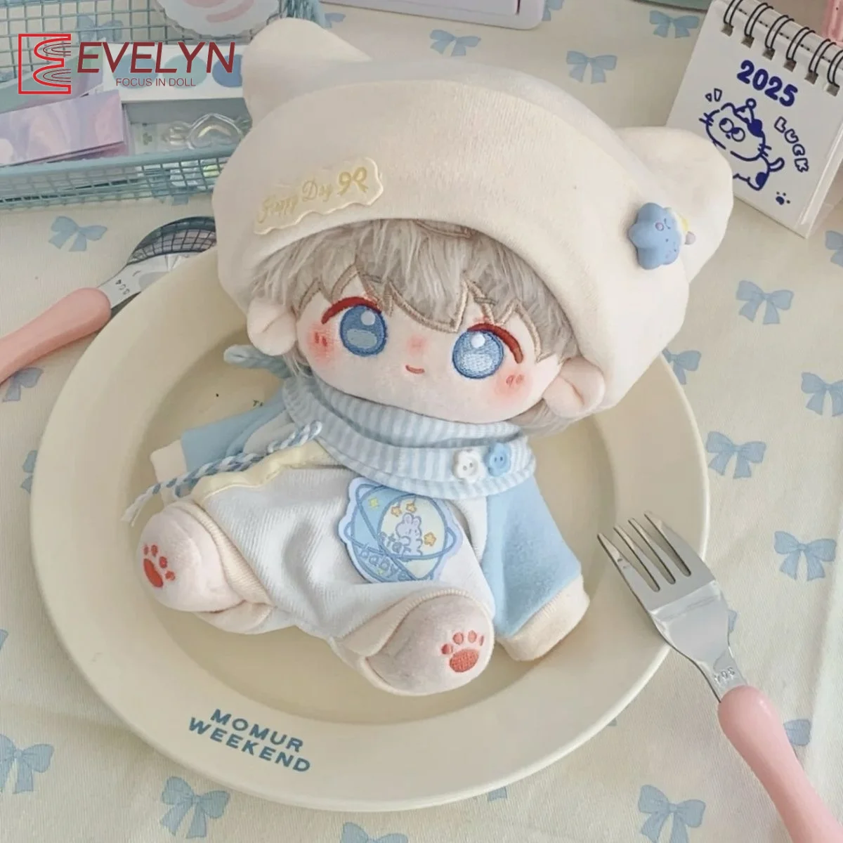 

Evelyn 20cm Cotton Doll Clothes Love and Deepspace Xavier Zayne Rafayel ralayo Sylus Sitting Posture Cotton Doll Cute Pajamas
