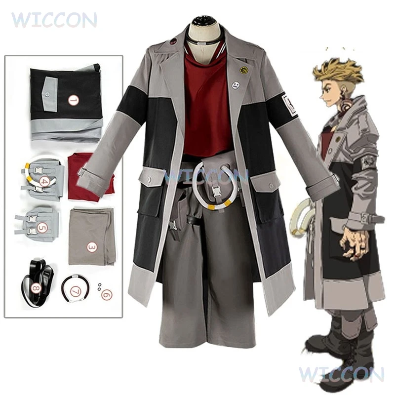 [SUGOICOS] أزياء أنيمي Gachiakuta Enjin التأثيرية أقراط موحدة المختنق أكوتا المنظفات حفلة الهالوين للنساء والرجال كرنفال P