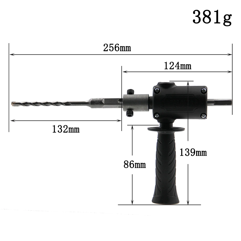 Electric hand drill, electric hammer converter, multifunctional household refitting device, drilling square collet impact drill