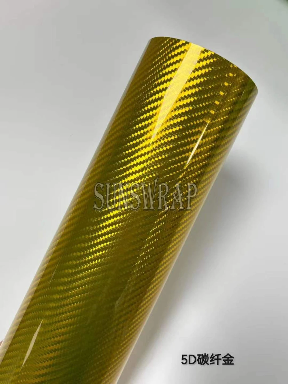 PET 5D Chrome Carbon Fiber Car Wrap - Glossy Finish Color-Shifting for Car Exterior & Interior Steering Wheel Trim 1.52x18m/roll