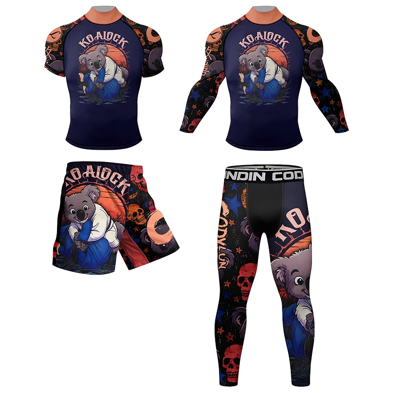 

Новая модель MMA, мужской компрессионный боксерский комплект, спортивный костюм jiu jitsu Bjj, рашгард, тренировочный спортивный костюм, мужские комплекты сублимационной боевой одежды