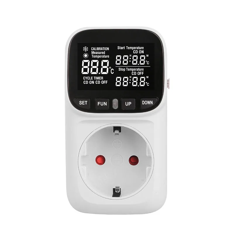 EU/US/UK Plug Digital Temperature Controller Socket Thermostat With Timer Switch Heating Cooling For Refrigerator Aquaculture