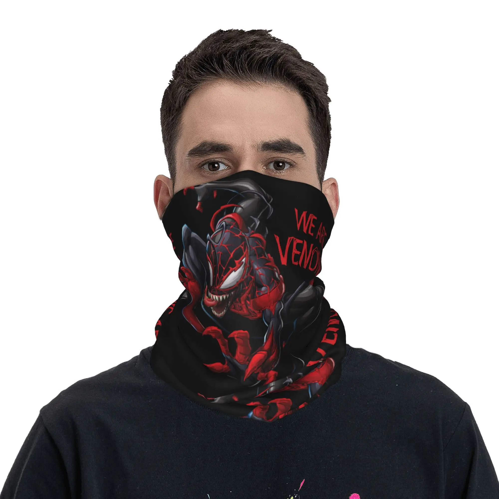 Venomized Venom Spider-Man Miles Morales Bandana Neck Cover Mask Scarf Multifunctional Face Mask Fishing for Men Women Adult