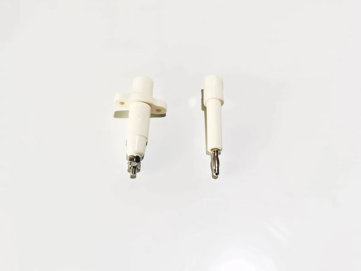 1 set 4mm Banana Plug Multiple Types Copper White Binding Post 30KV High Voltage Resistant Test Probe Solder Cable Connector