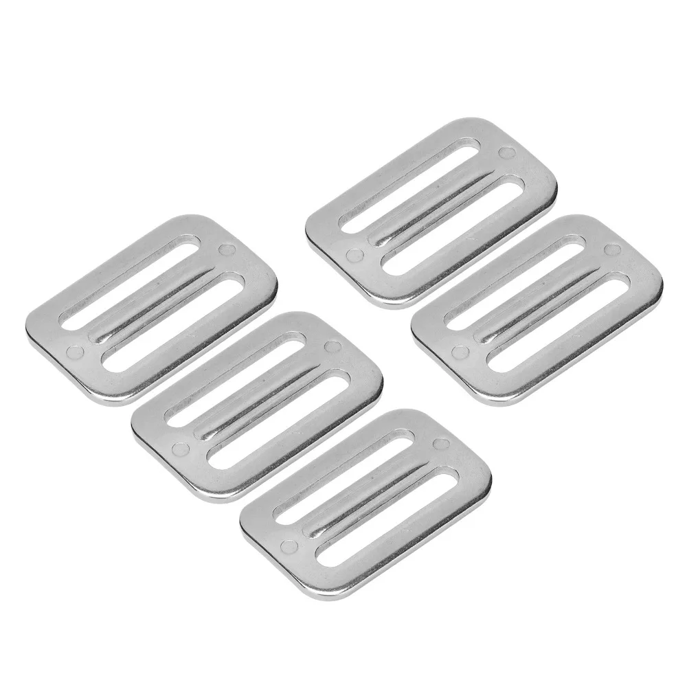 

5 PCS 2.8 x 1.8in Adjustable Slide Buckle Stainless Steel Fine Workmanship Metal Triglide Slide High Hardness