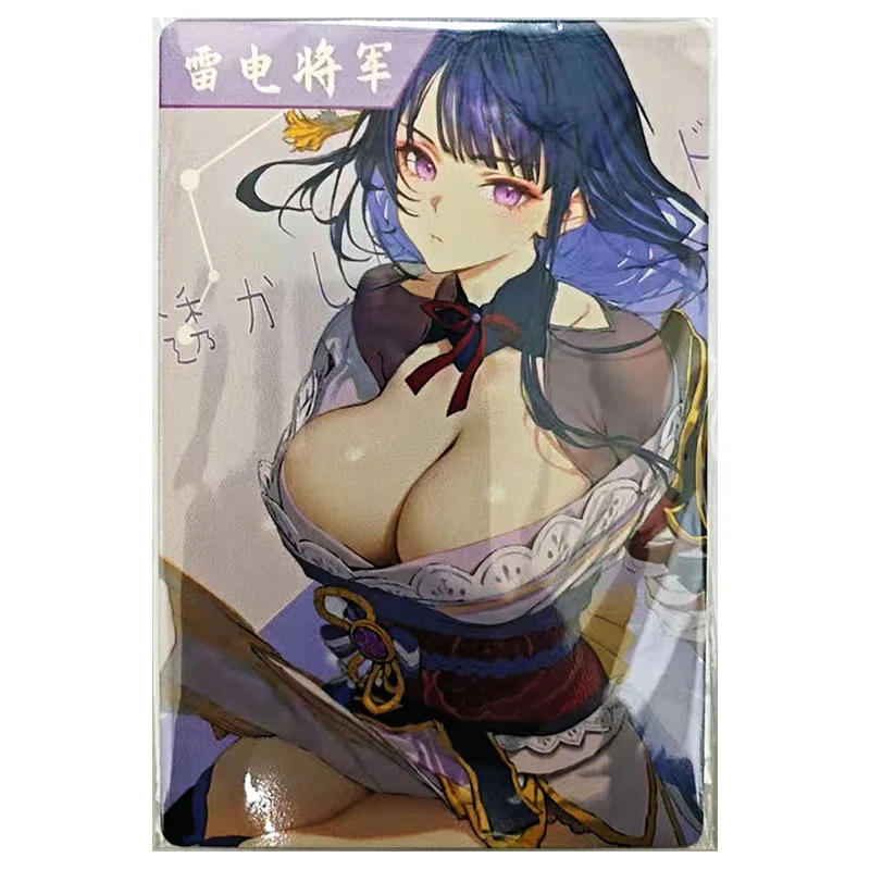 Anime Goddess Story Rare Metal A6 Collectible Cards March 7th Raiden Shogun Furina Yae Miko Toys for boys Birthday Present