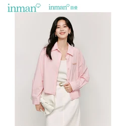 INMAN Casual Women's Shirts 2024 Autumn Women's New Loose  long-sleeved shirts  blouses Simple Button Drawstring design