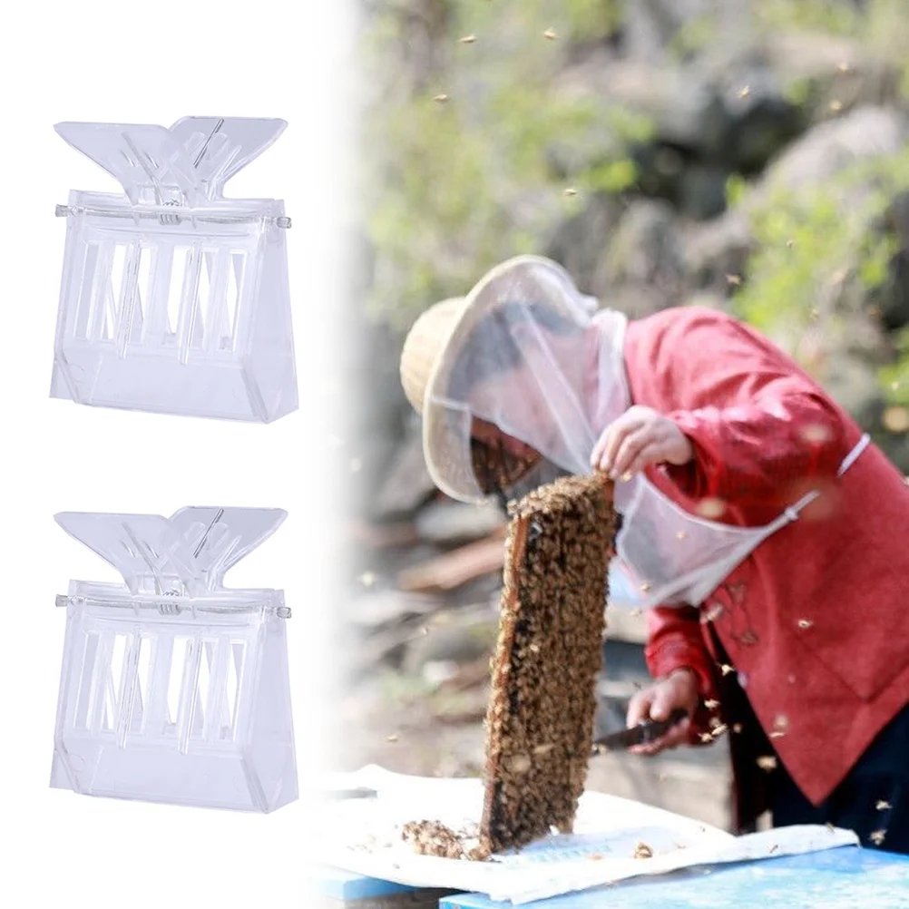 Juego de 6 uds de Clips para apicultura, herramienta receptora de reina de plástico resistente, bordes sin rebabas, Clip de jaula para manipulación segura de abejas esencial