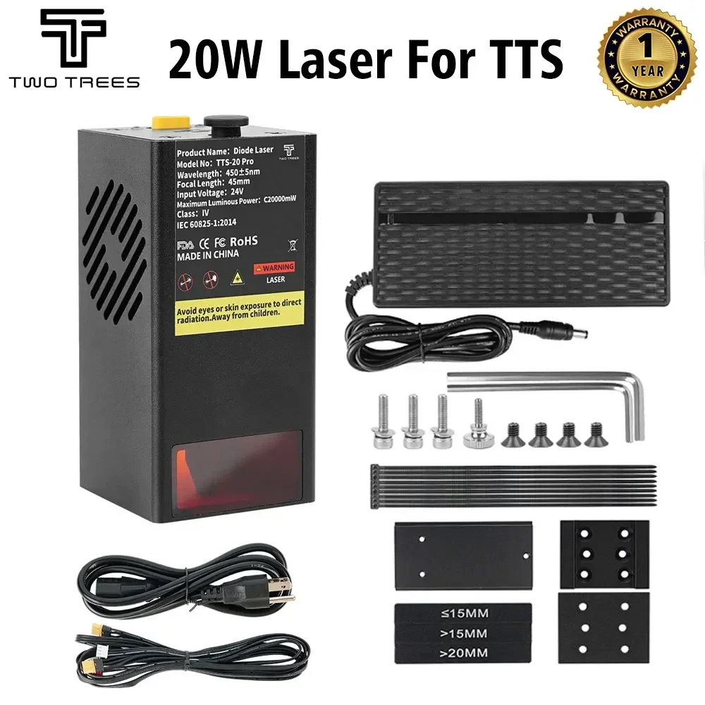 20W Optical Power  Module with Air Assist TTL Blue Light  Head For TTS Pro  Engraver CNC Cutting Machine