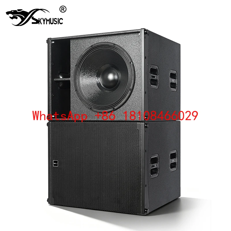 Rectangle Floor Standing Bass Bin KING918 Active 18 Inch Neodymium Woofer, 1200W Flyable Subwoofer (Church & Stage)
