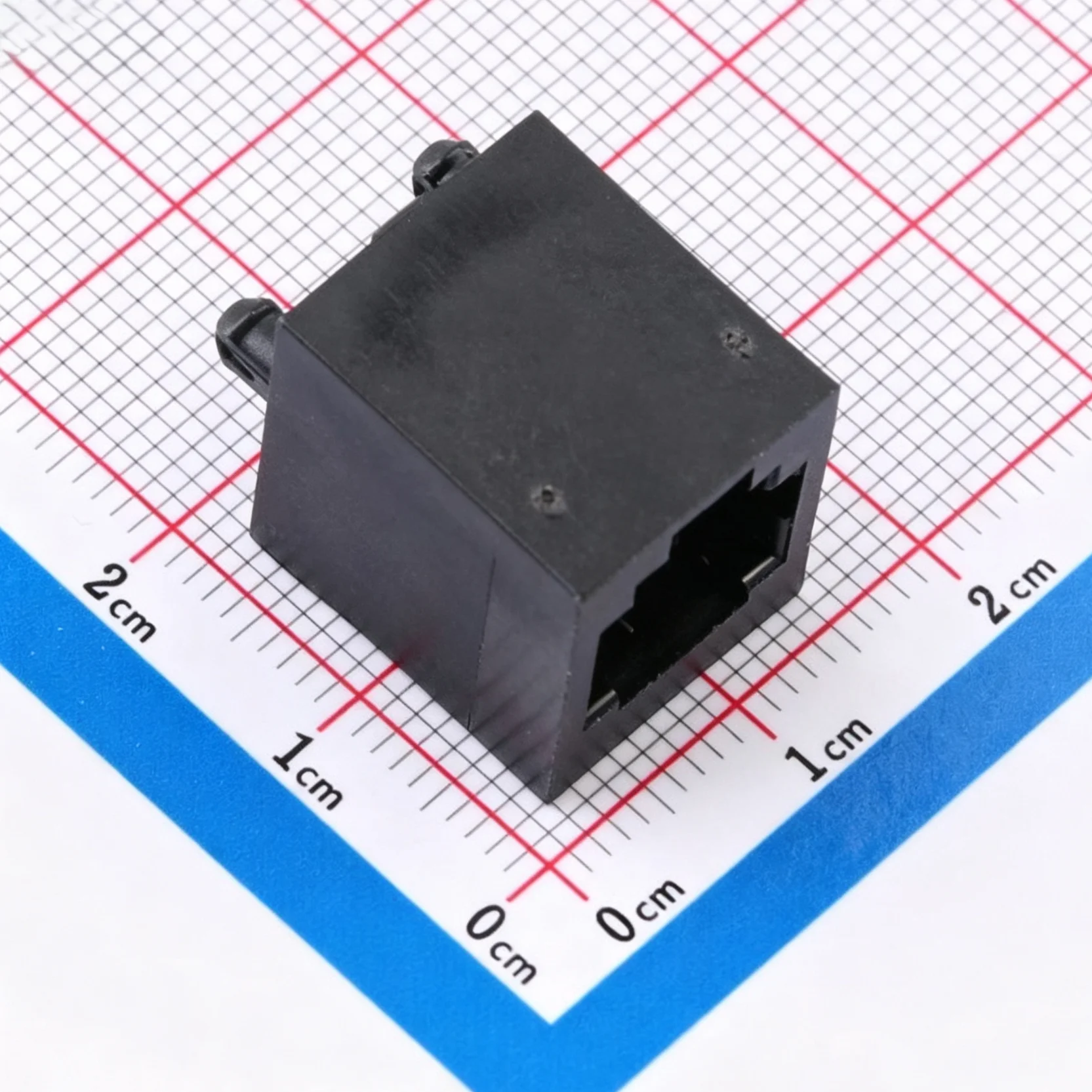 10Pcs Rj45 Socket Network Single Port Without Led Without Poe Unshielded Rj11 Rj12 Connector, Single Layer Without Shielding (All Plastic), No Light, Vertical Pin Type, Mounting Height 16.25mm, L=16.45Mm Gold-Plated Co