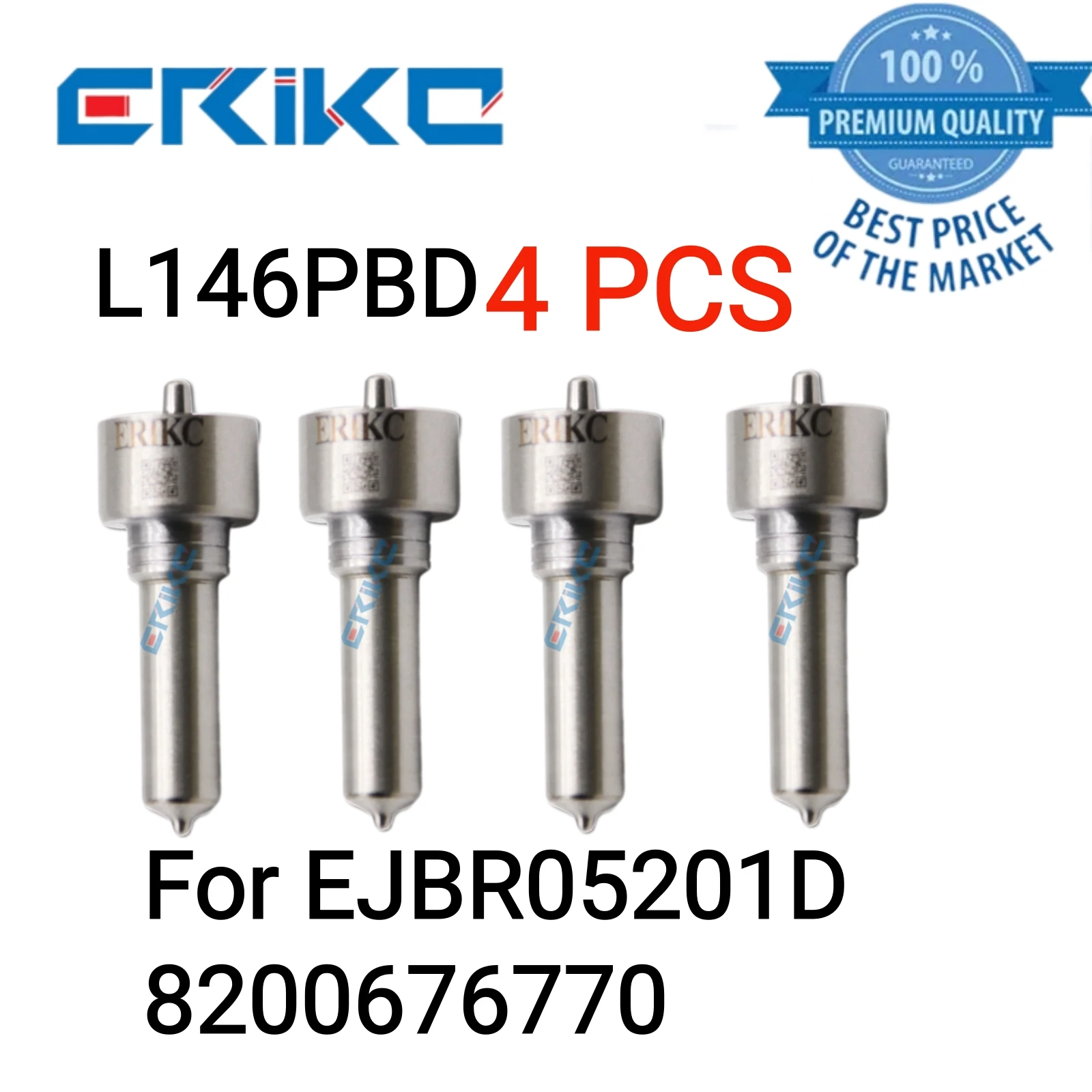 

4 PCS Diesel Nozzle L146PBD Injection Nozzle L 146 PBD Jet Spray Nozzle L146 PBD for EJBR05201D 82 00 676 770