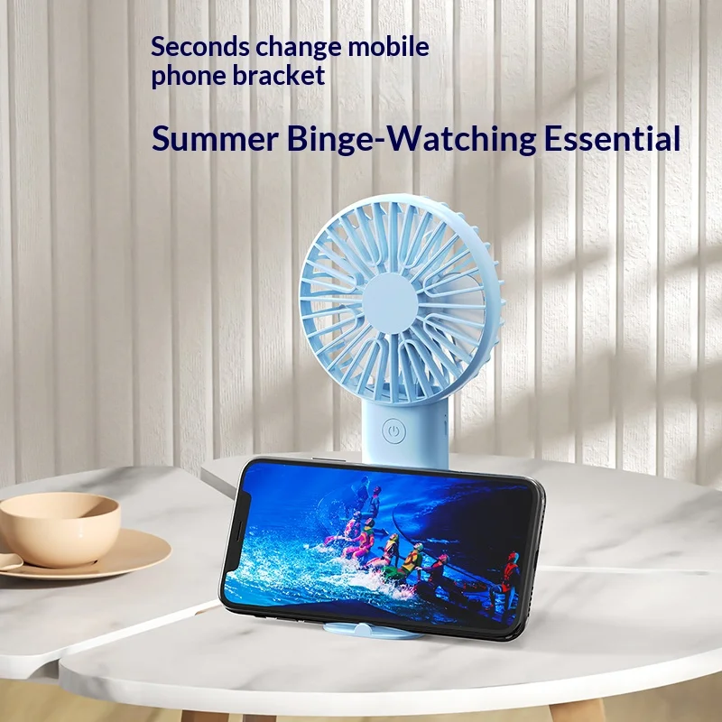 Mini Handheld Fan, 3 In 1 Portable Desk Fan With Stand, Small Usb Rechargeable Fan For Travel Office Home view 3