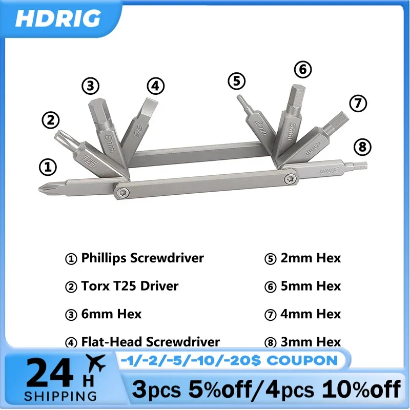 HDRIG MIni ScrewdriversTools Kit Multi-Tool with Allen Wrenches  Standard Tool screwdriver for Photographer Cameras Accessories