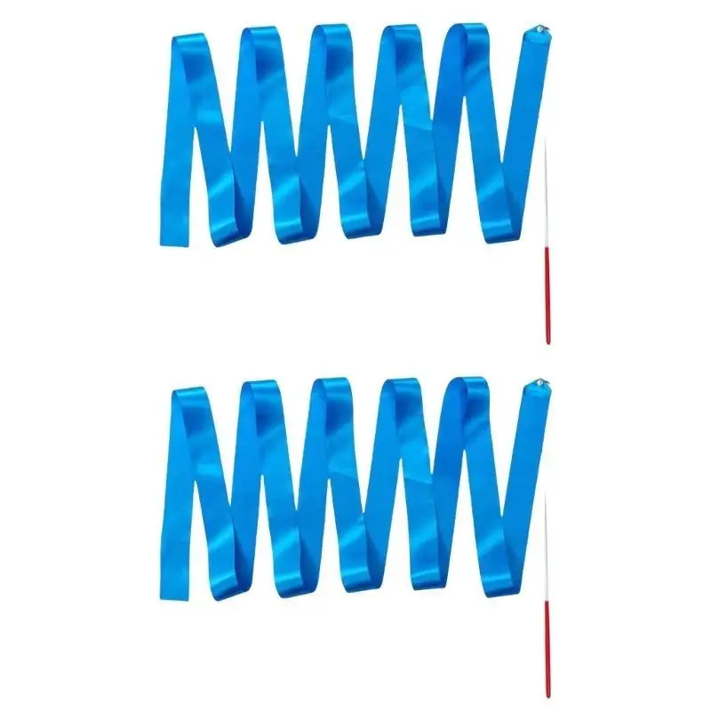 652F Cinta gimnasio colorida 2 metros con varilla giratoria, varita cinta para baile artístico, cintas baile, cinta