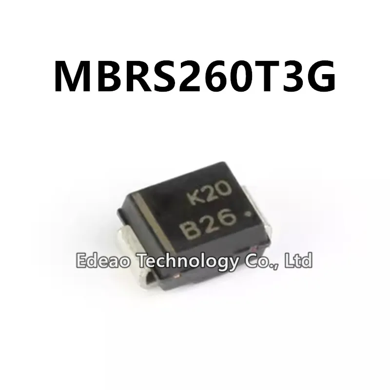 20~100pcs/lot NEW MBRS260T3G SMB DO-214AA MBRS260T3 MBRS260T MBRS260 Marking:B26 2A 60V Schottky diode