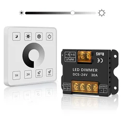 RF Wireless Wall- Mounted Touch Panel Dimmer Control for DC5-24V 30A Single Color LED Strip Lighting