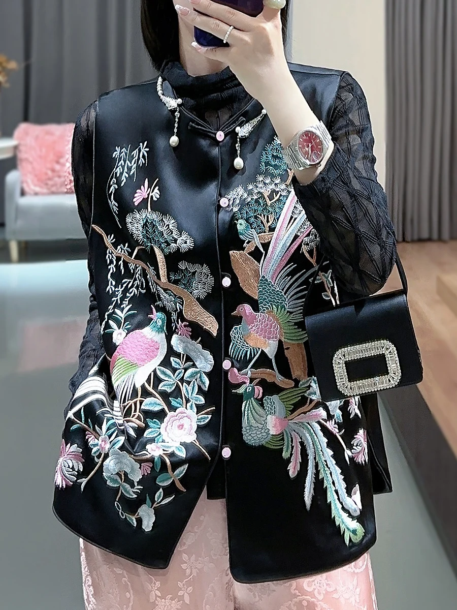 Women's Embroidered Shirt Chinese Style Retro New Vest Outer Wear Top