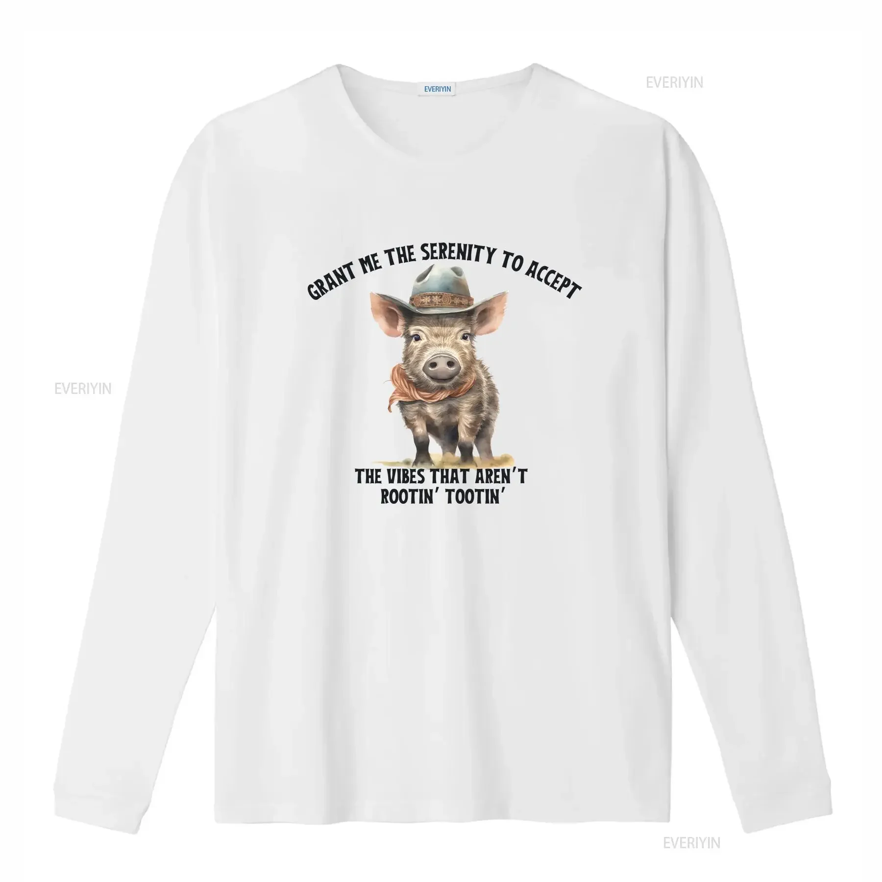Serenity Pig T Shirt Grant Me The To Accept Vibes That Aren't Rootin Tootin Western theme funny top cowboy vintage Washed