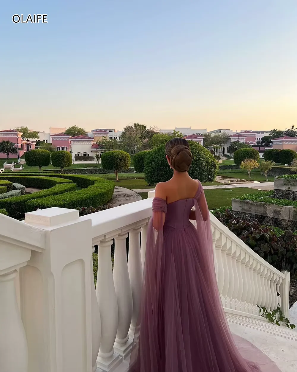 Vestido feminino de tule com um ombro, vestido de festa de casamento, elegante vestido de baile, pregas, 2024