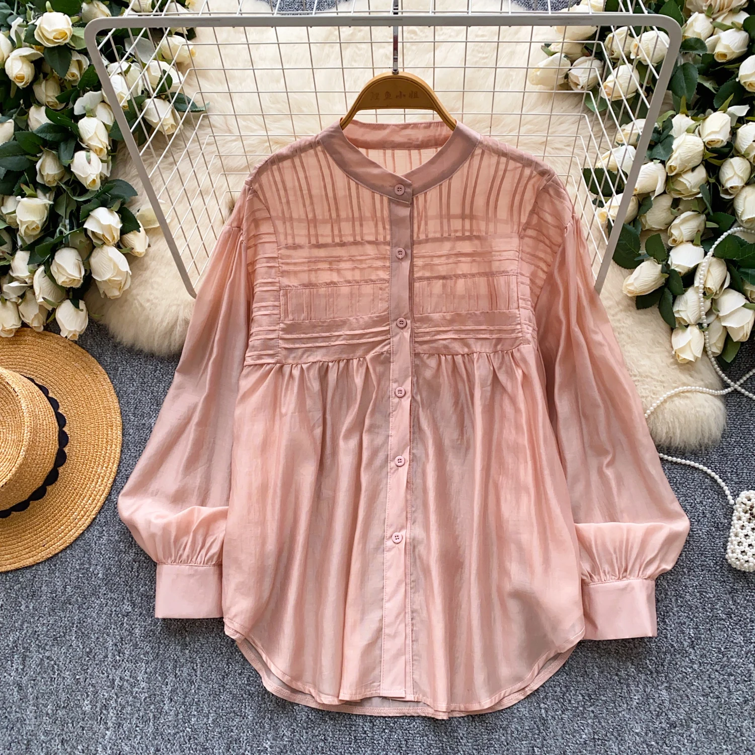 

Vintage basics long sleeve button Blouse Korean Fashion Sexy office lady Shirt women clothing