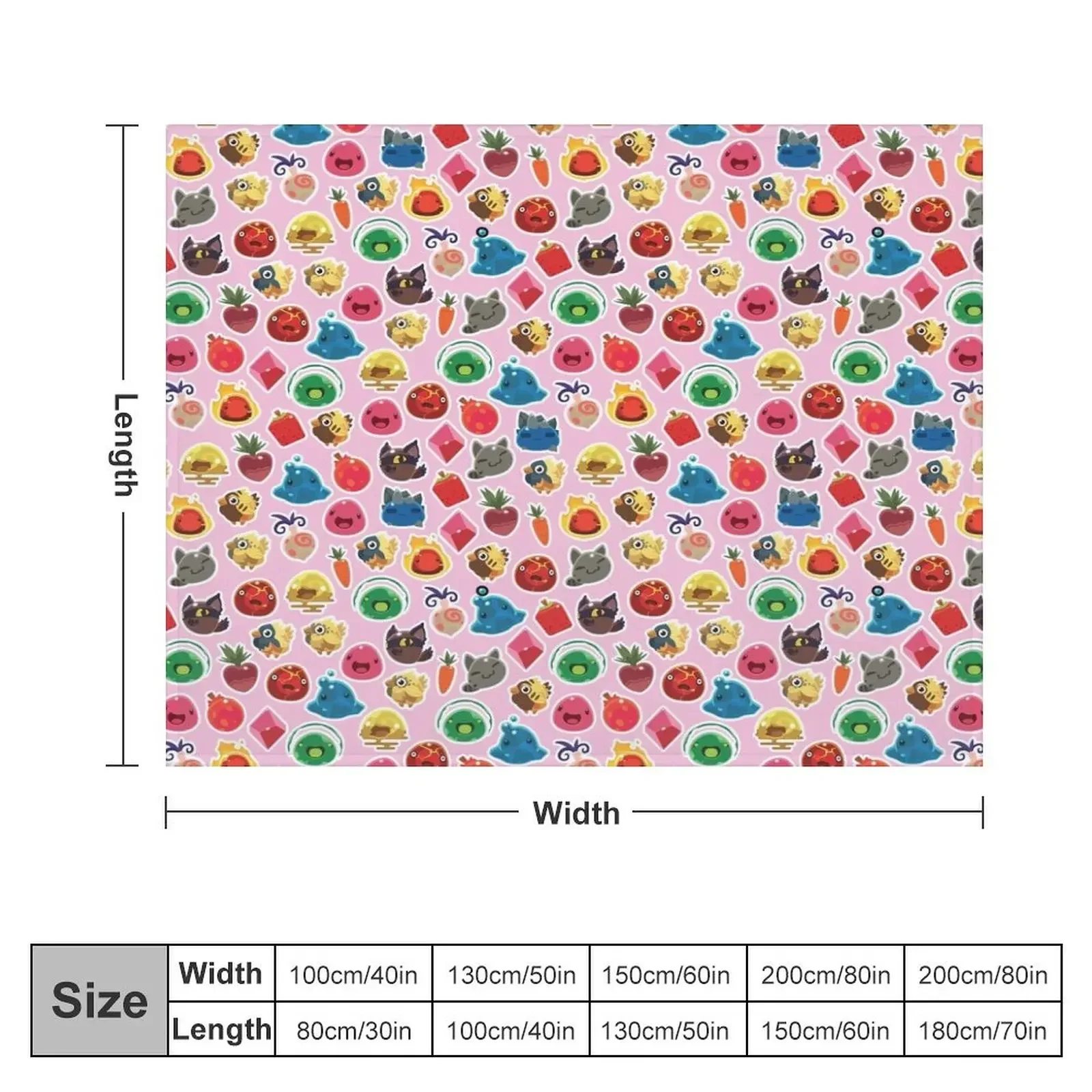 Cute Pink Slime Rancher Pattern Throw Blanket Picnic Comforter Summer cosplay anime Blankets