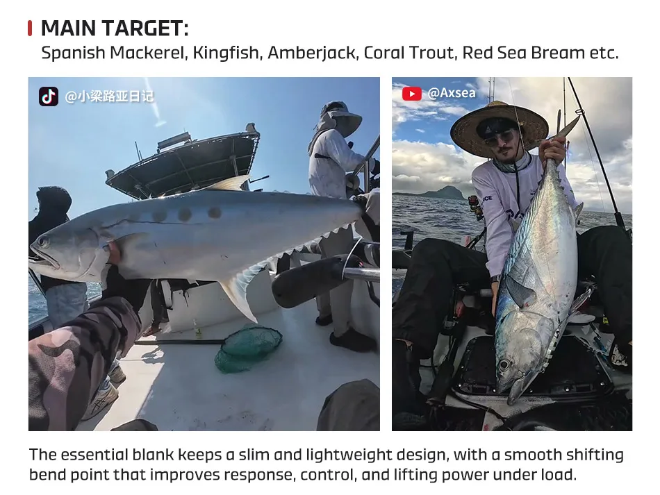 Noeby 1,91m Voyager Leichte Jigging-Angelrute Max. Bremskraft 9kg Fuji-Ringe Köder 30-180g Ruten für Kingfish, Amberjack Angelrute – Detail 6