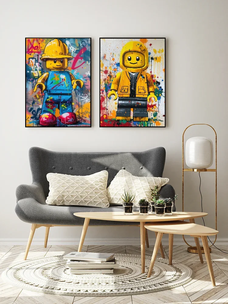 Affiche de dessin animé abstrait amusant, diverses Occupations, l-legos, image pour salon, chambre à coucher, salle de jeux, Bar, Club, décoration de maison moderne, cadeau