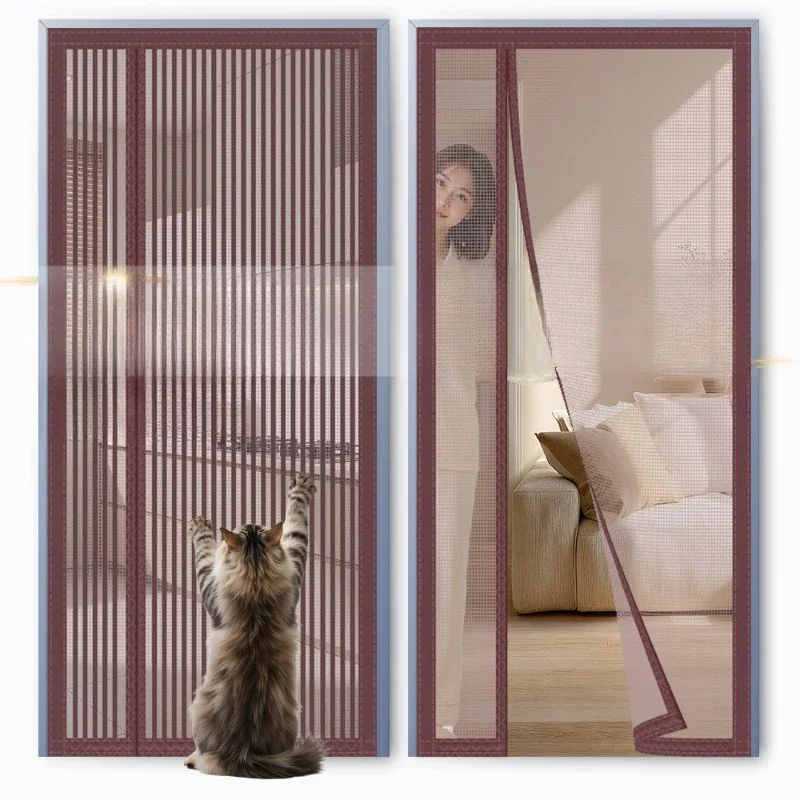 Invisible Single Opening Magnetic Door Curtain Encrypted Mesh To Isolate Mosquitoe and Insect Universal Breathable Mesh Curtain