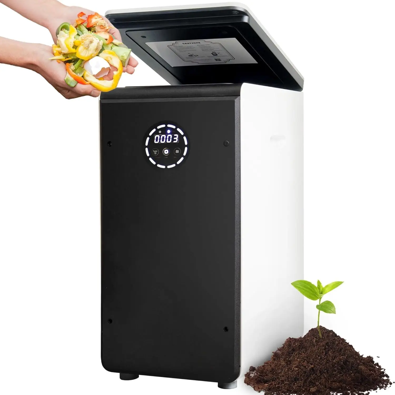 19L Electric Composter for Kitchen, Filter No Need to Change, Not Dehydration Tec, Add Waste Anytime