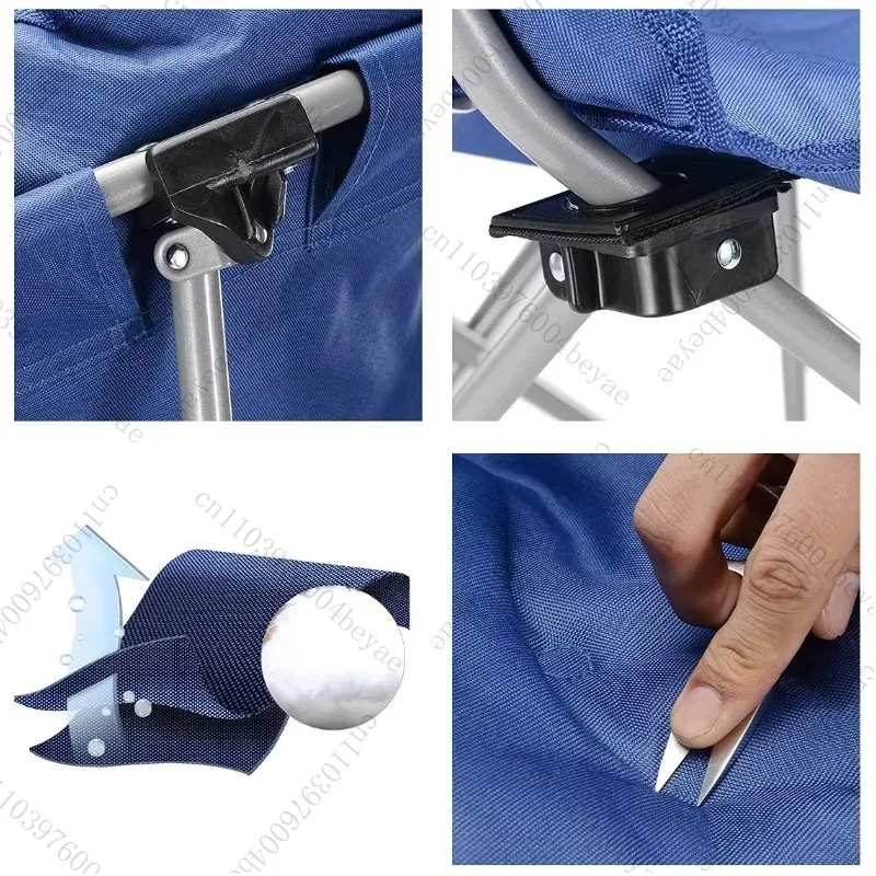 كرسي قمر محمول خفيف الوزن قابل للطي للتخييم مع حامل أكواب ودعم خلفي يصل إلى 120 كجم #5