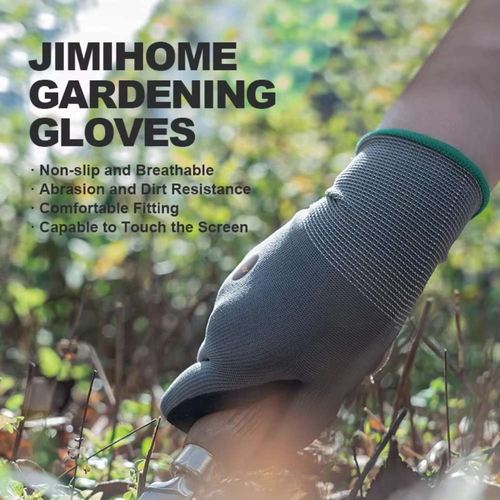 JIMIHOME JM-W606/W607/W608 Бытовые садовые перчатки Нитриловые противоскользящие для ежедневной работы с сенсорным экраном