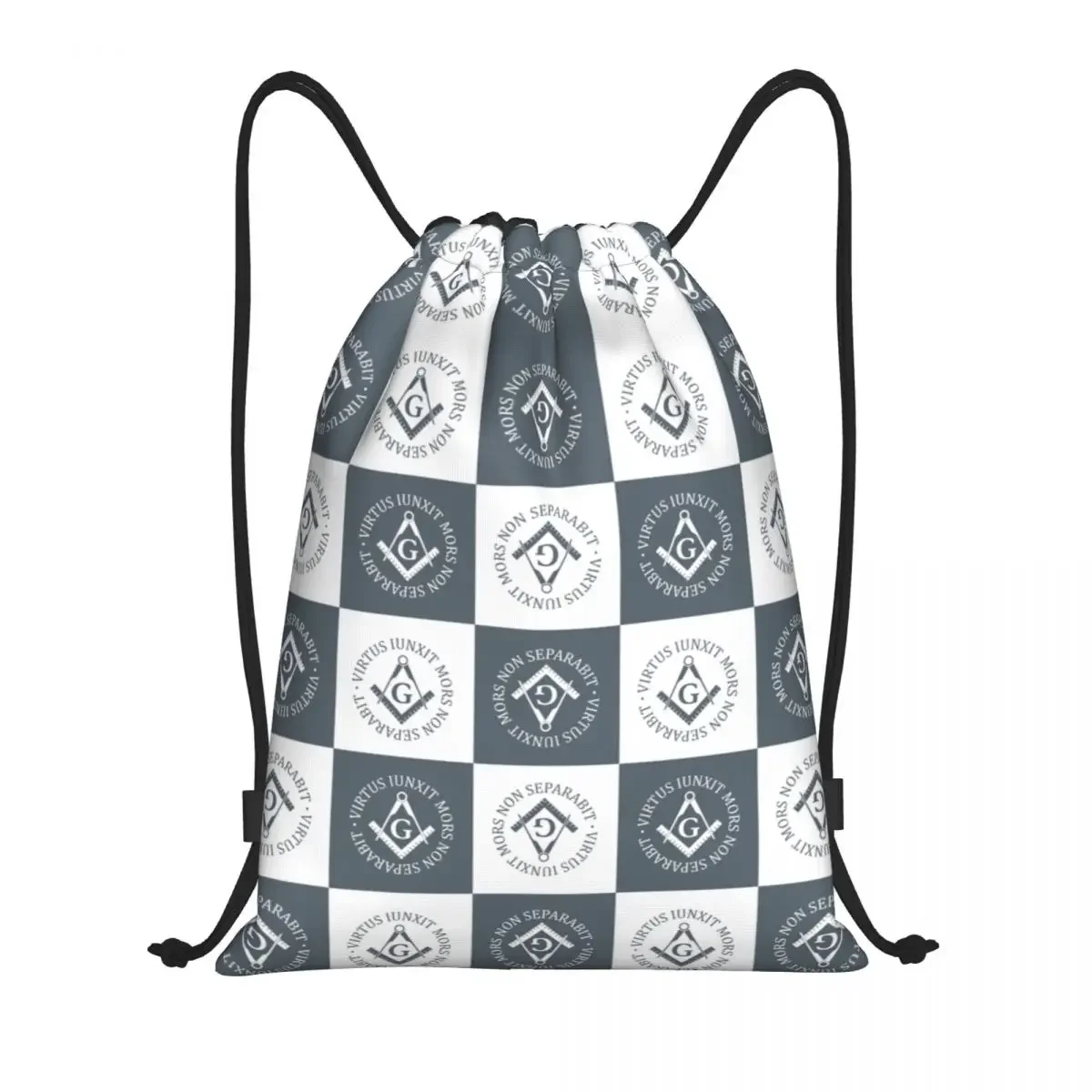 Custom Freemasonry Sign Drawstring Bags for Shopping Yoga Backpacks Women Men Masonic Sports Gym Sackpack