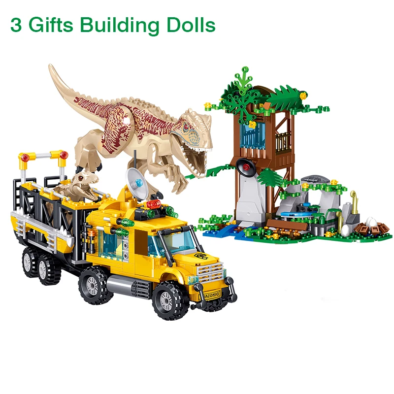 Enlightenment Children\'s Tyrannosaurus Rex Boy Toy Assembly interspersed with DIY Building Blocks and Christmas Birthday Gifts