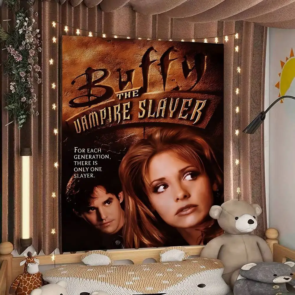 فيلم بافي مصاص الدماء القاتل مطبوعة كبيرة قماش مزخرف جداري الهندي بوذا الجدار الديكور البوهيمي الهبي جدار ديكور فني