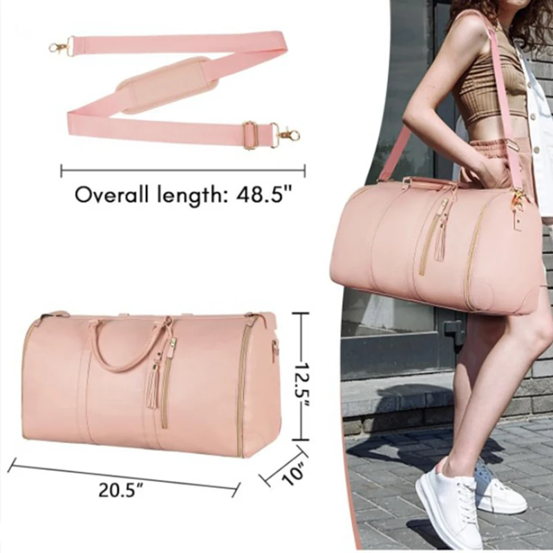 

2025 женская новая дорожная кожаная сумка для багажа, ручная складная сумка для одежды, сумка для багажа, уличная сумка для фитнеса, многофункциональная сумка