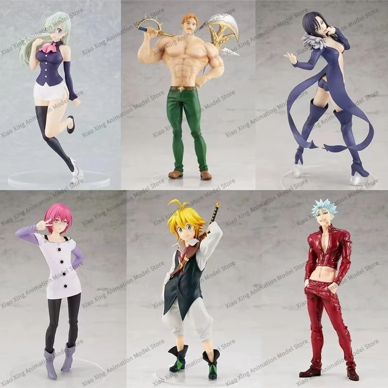 In Stock 100% Original GSC POP UP PARADE The Seven Merlin Louis Ban Meliodas Elizabeth King Anime Figures Toys Collection Models