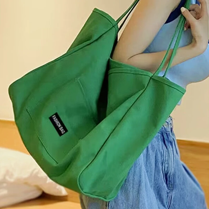 Korean style Canvas Tote Bags For Women Large Capacity Handbag Casual Shoulder Bag Shopping Bag Gilr Purse