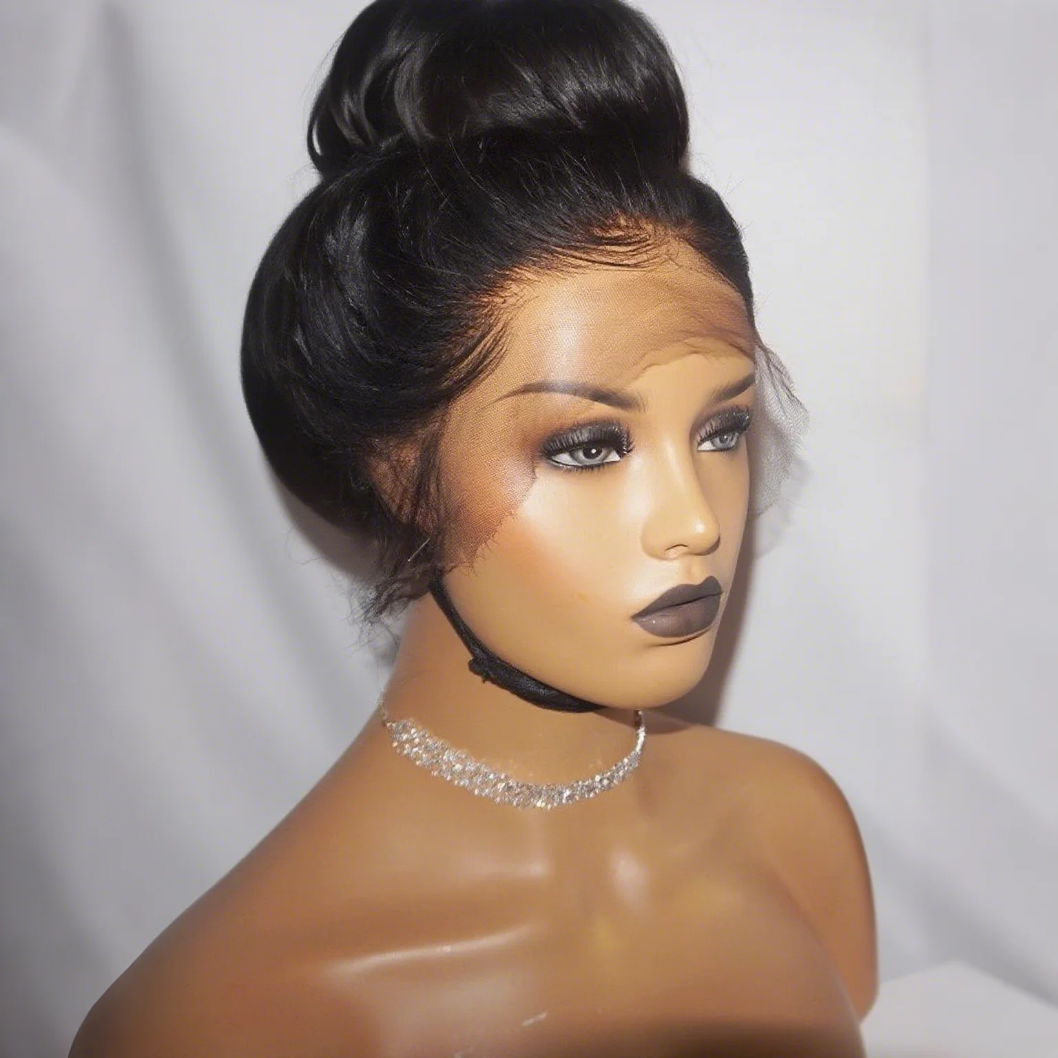 

360 Straight hd Transparent Lace Front Human Hair Wig 200 Density Natural Black Bone Straight Brazilian Hair 360 Full Lace Wig