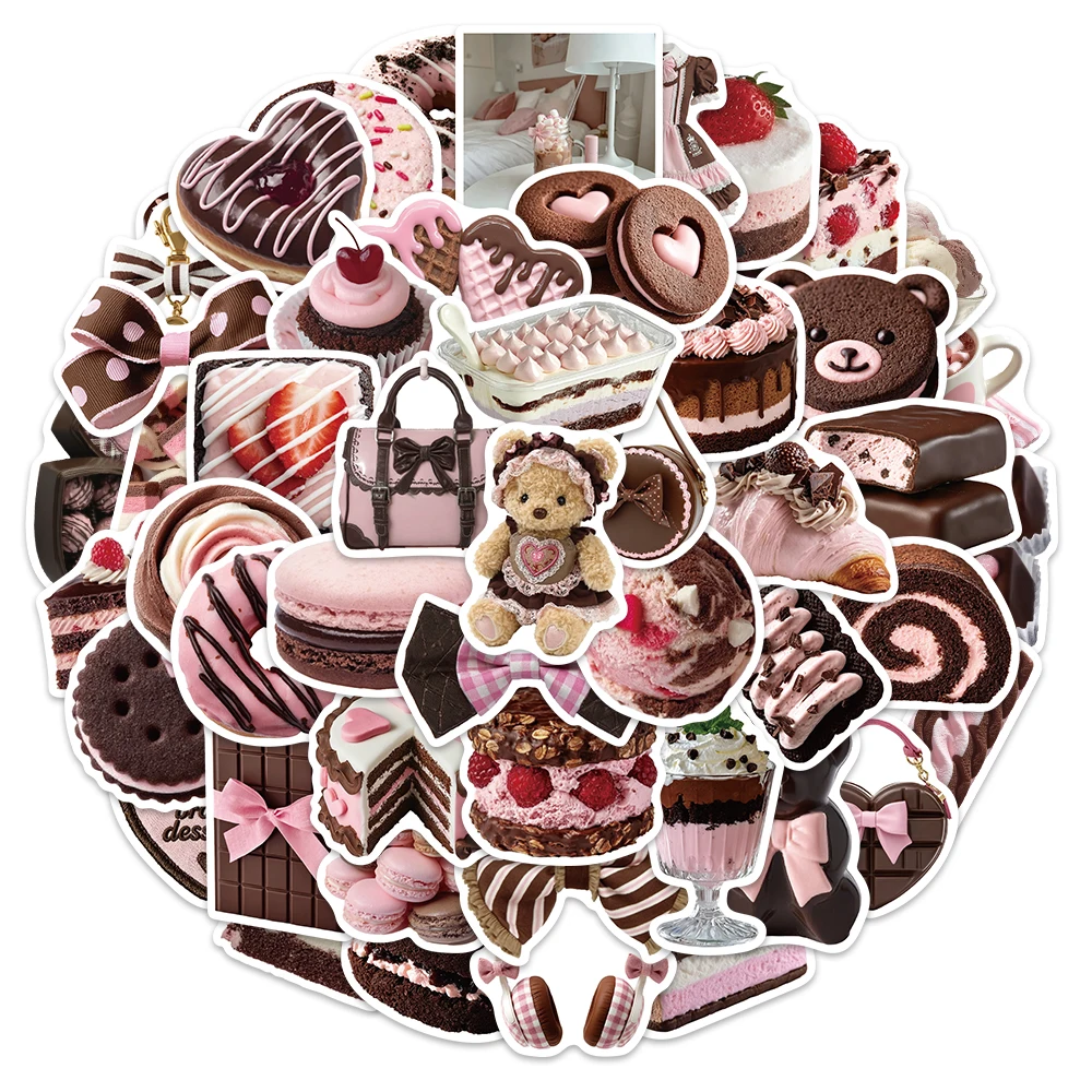 Phone Cases Brown - 50 Pezzi Adesivi Rosa e Marroni