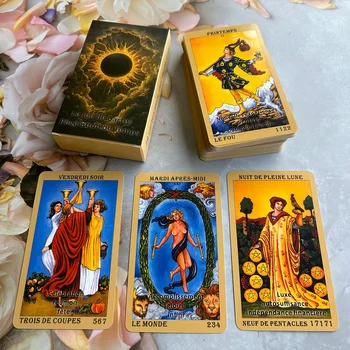 Cartes Oracle Tarot françaises 70x120mm, 78 pièces, pour débutants, Message classique, numéro, Divination, jeu de société Rune