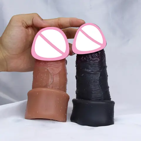 Man Delayed Ejaculation Extend Cock Soft Realistic Enlarger Penis Sleeve Condom Sex Toy Dildo Safety Silicone Change Dick Color
