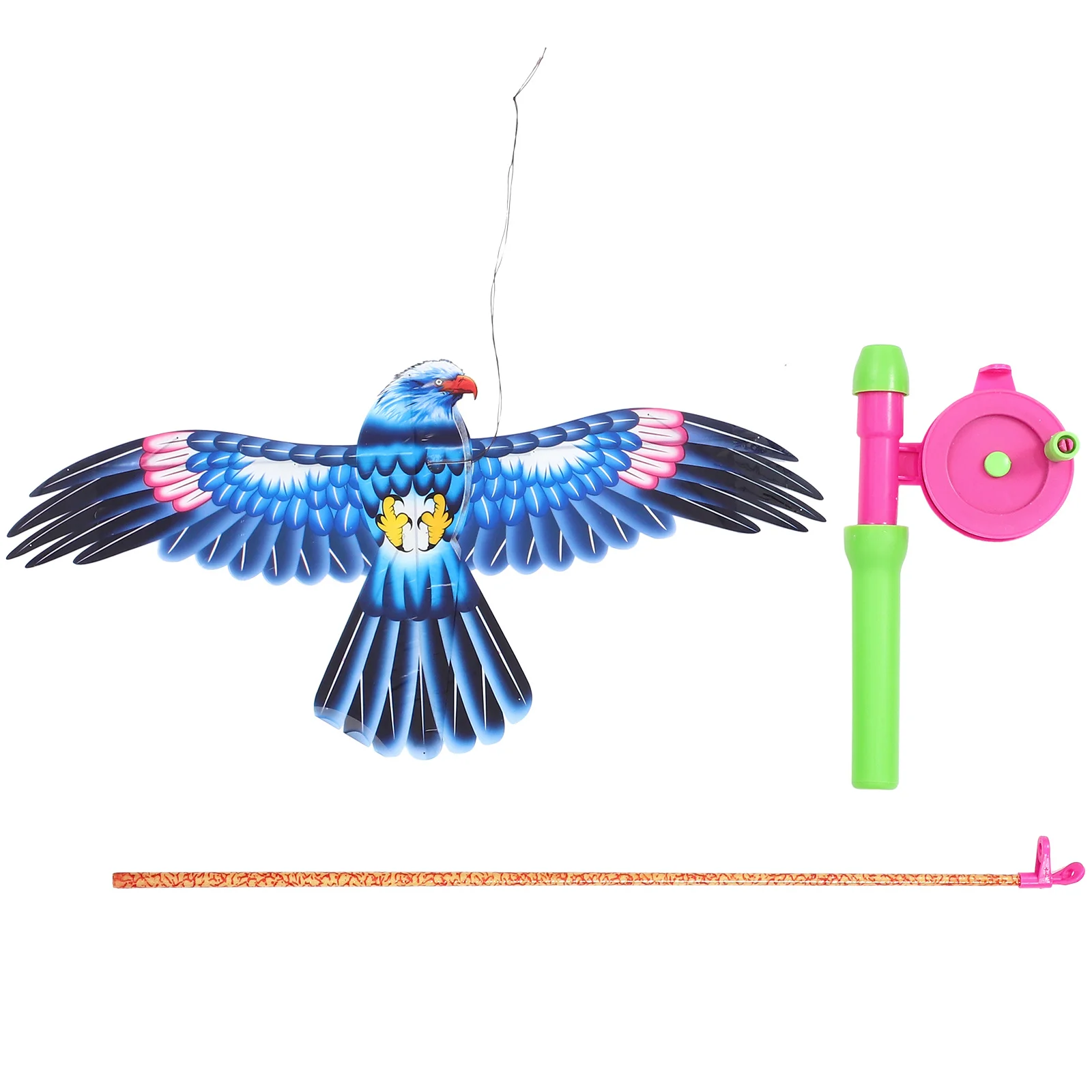 Caña de pescar para niños, fácil de volar, cometa de pájaro al aire libre, cometa voladora de águila, Color aleatorio, plástico ligero y duradero