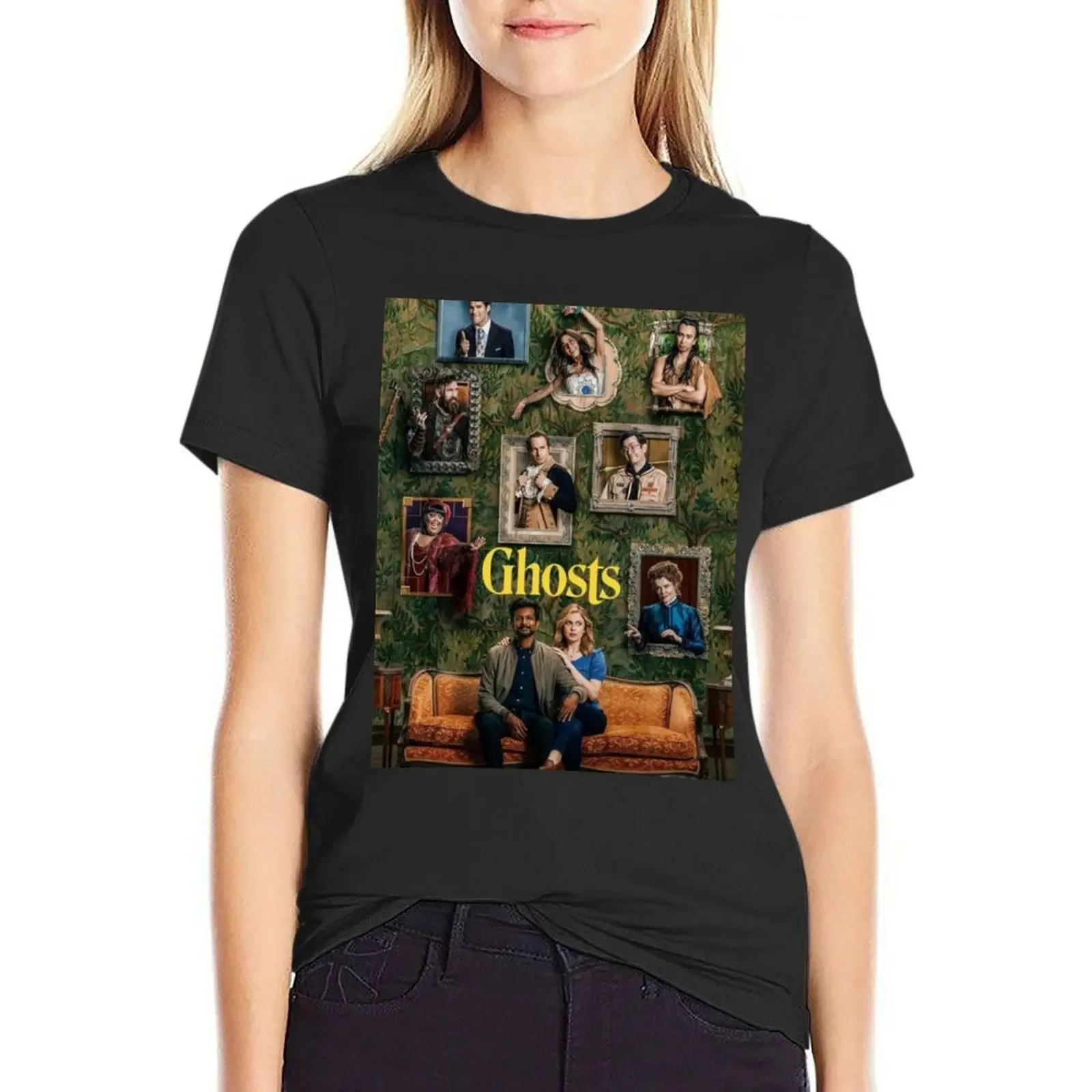 

Ghosts CBS T-Shirt summer top aesthetic clothes blanks Women tops