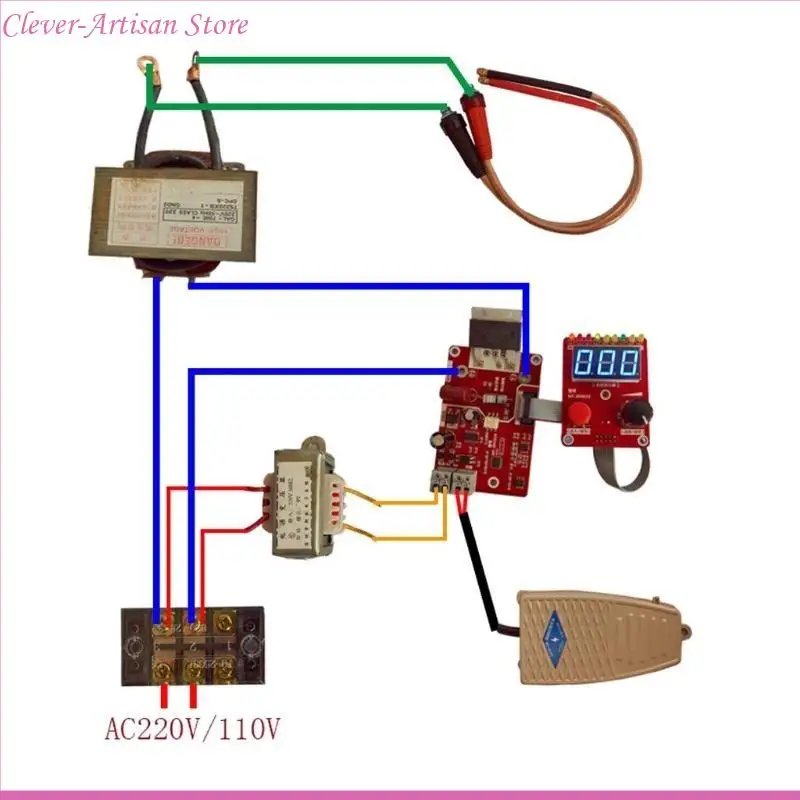 

E06B 40A/100A Double Spot Welder DIY Control Board Simple Operation Lightweight