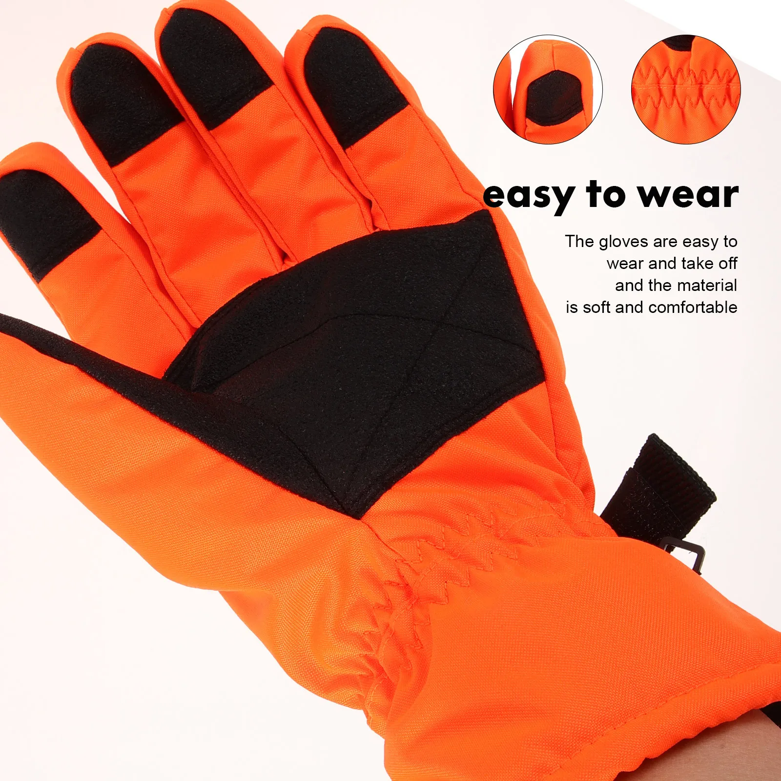 

1Pair Thickened Warm Gloves for Women Men Outdoor Sports Full Finger Non-Skid Breathable Gloves for Skiing Hiking Camping