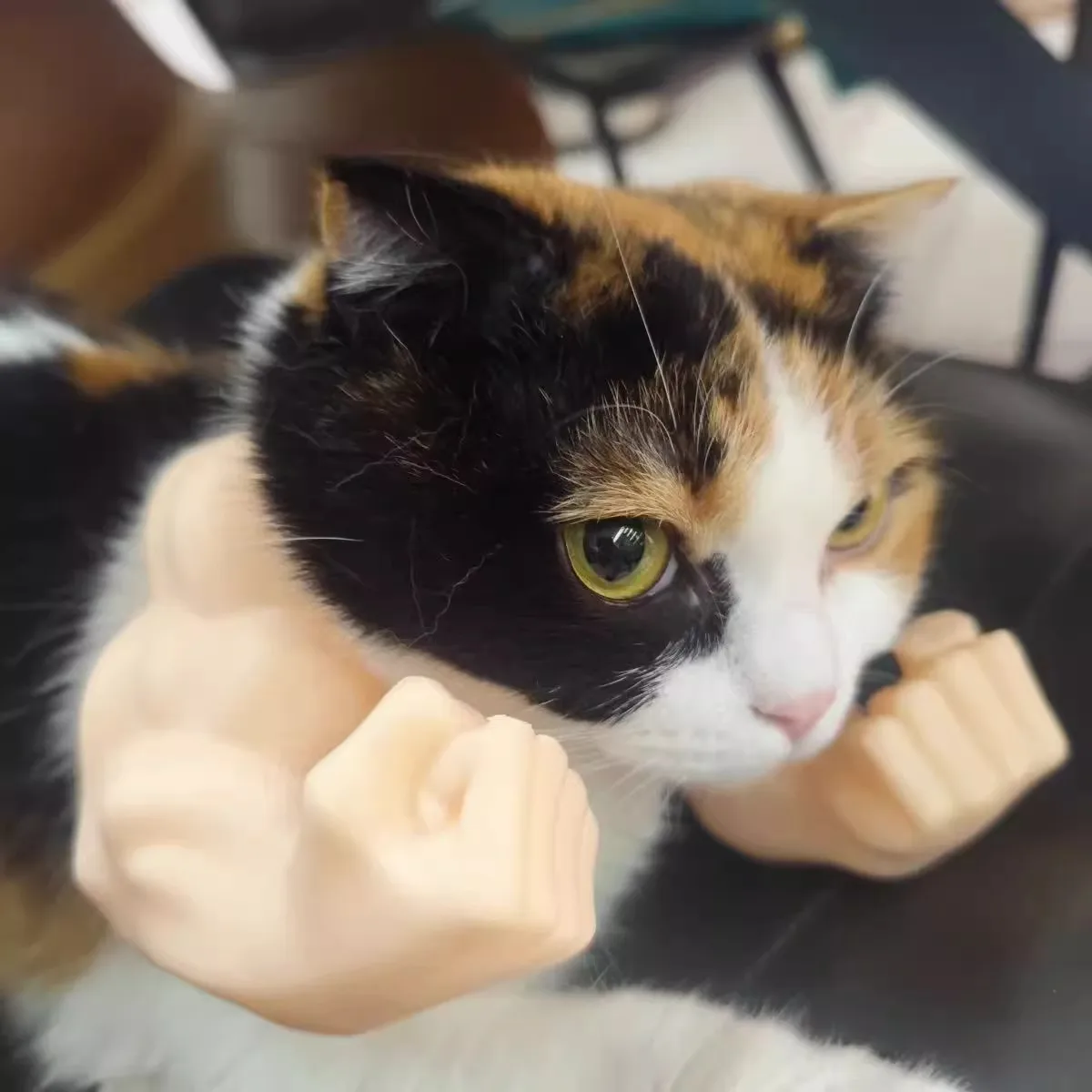 

Creative Cat Muscle Arm Pendant Hulk Toy 3D Printed Neck Hanging Prank Toy Pet Arm Ornament Cat Accessories