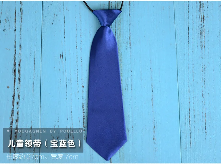 28cm solid color rubber band small tie monochromatic children's  short tie boys accessories school uniform